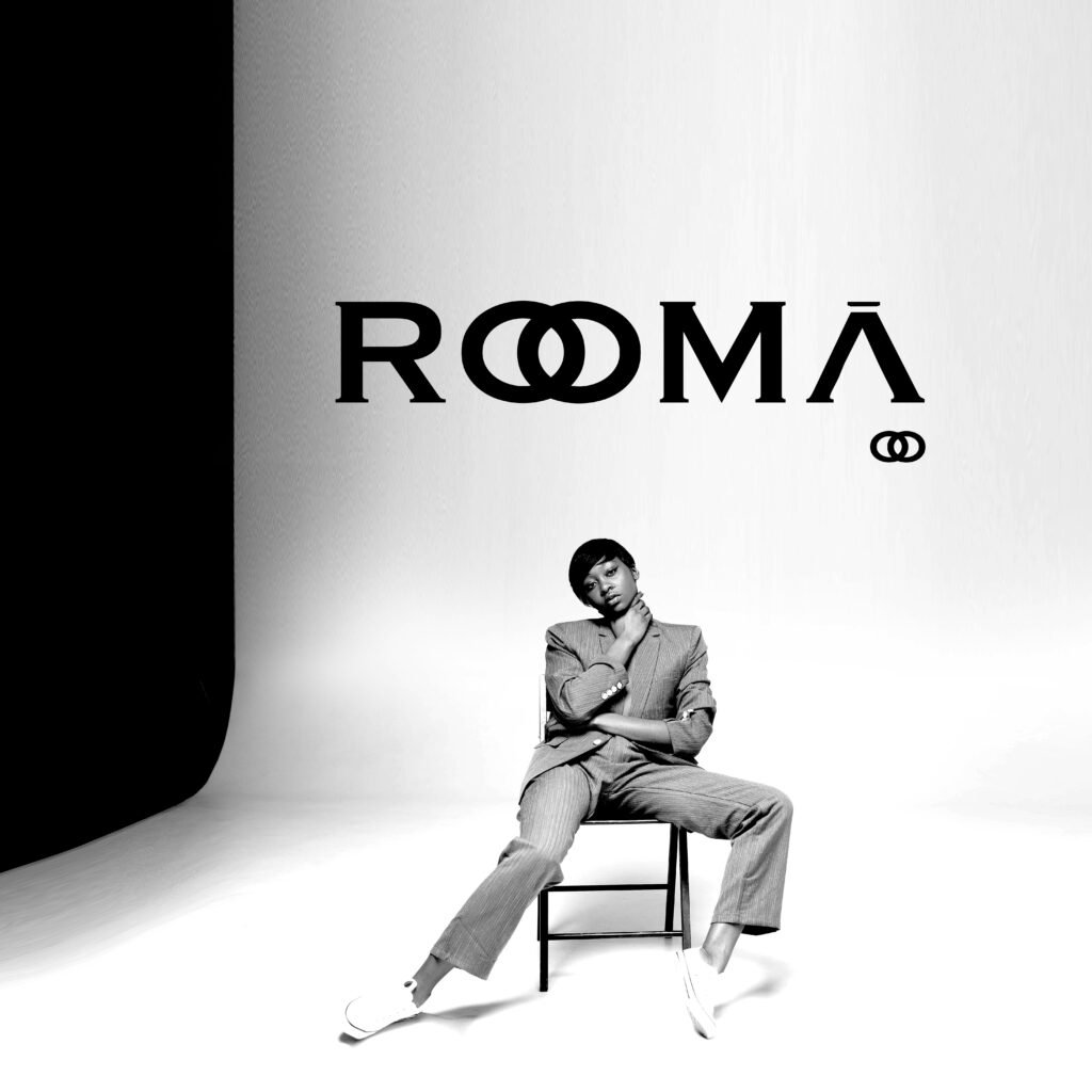 Italian clothing brand logo for Rooma featuring custom typography inspired by Roman architecture and timeless Italian craftsmanship, designed for a refined and contemporary fashion identity.