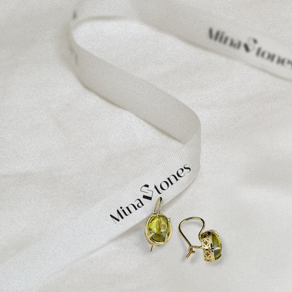 Feminine african style jewelry logo design for Mina Stones, a handmade jewellery brand, the creator as well as the stones come from Nigeria.